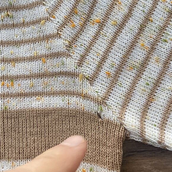 Miss Scotch English Sweater Womens Medium Brown Striped Long Sleeve Vintage USA - Picture 2 of 7